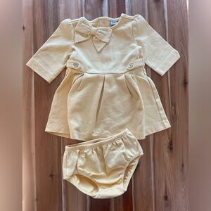 Janie and Jack Yellow Dress with Bow, size 6-12m